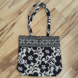 Vera Bradley Floral Black and White Tote Bag